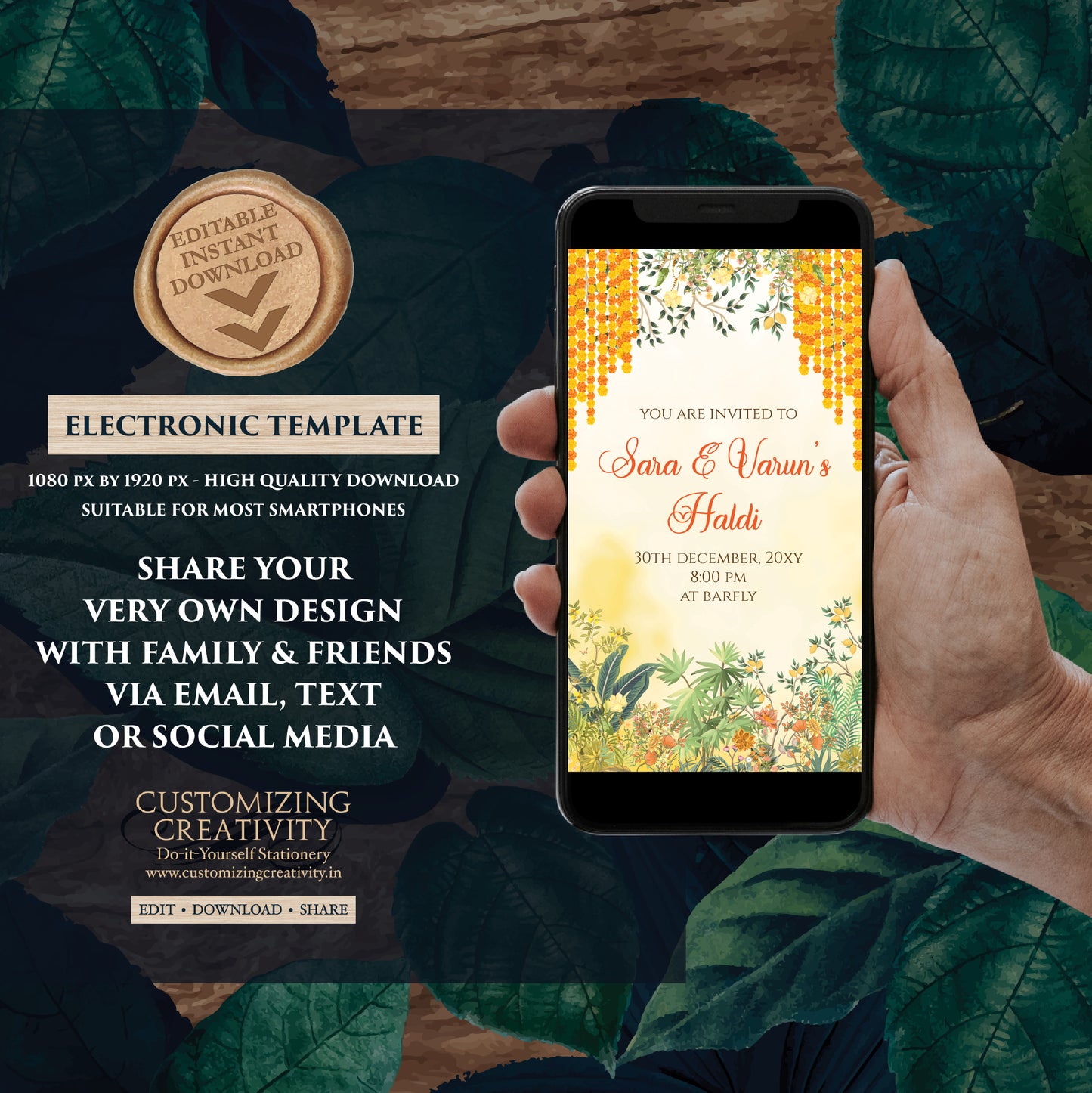 Digital Mayoun invitations Haldi invites, Haldi invitations & Mehndi invitations, Digital Mayoun invites as Dholki invitations Mehndi invite