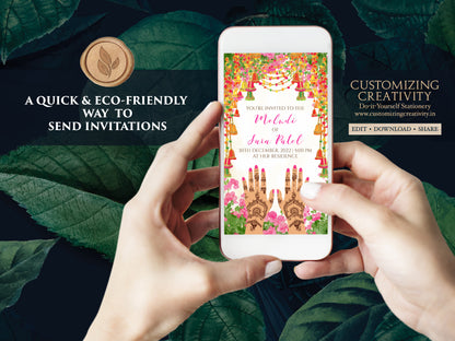Mehendi invitations, Mehndi invitations as Mendhi invites, Henna Party invites Mehndi Invites, Mendhi Night invites & Digital Mehndi invites