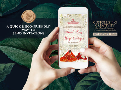 Punjabi invitations as Punjabi Wedding card, Sikh invitation, Anand Karaj invites & Sikh invites, Sikh Wedding cards as Sikh wedding invites