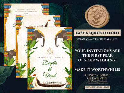 Tamil Wedding cards & Tamil wedding invitation, South Indian Wedding invitation as Tamil Wedding invite, South Indian Wedding cards Telugu
