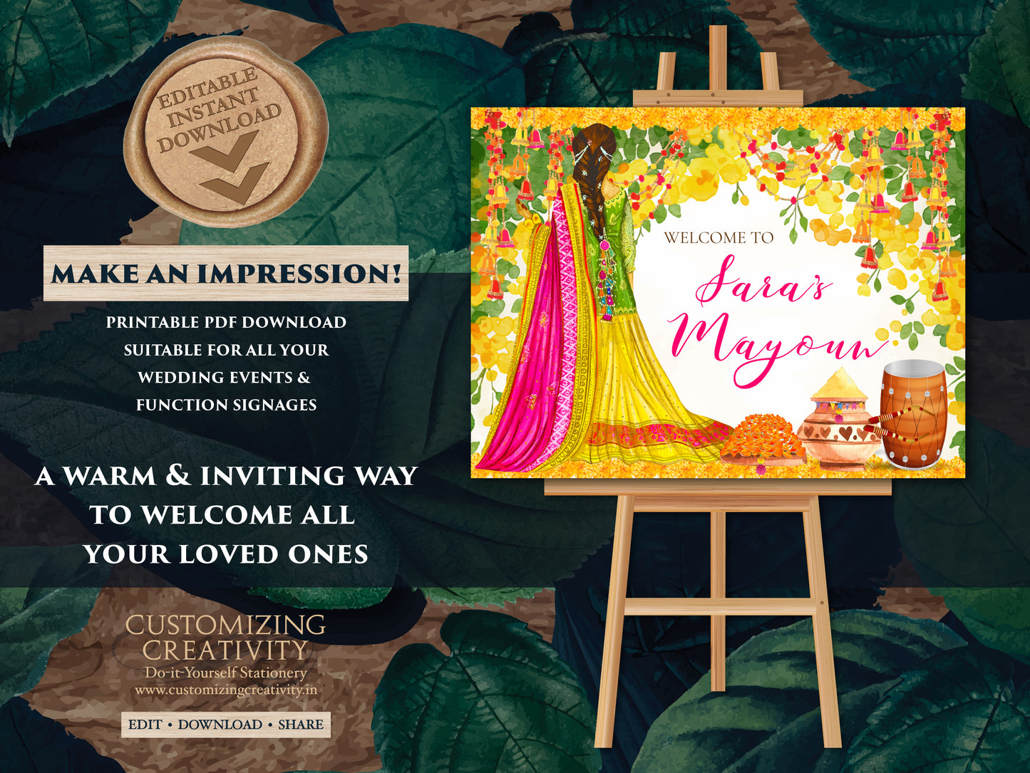 Mayoun Welcome signs as Haldi Welcome sign, Mayoun Signs as Mayoun decor, Mayoon signs as Mayoon decor, Maiyaan Welcome signs as Maiyan sign