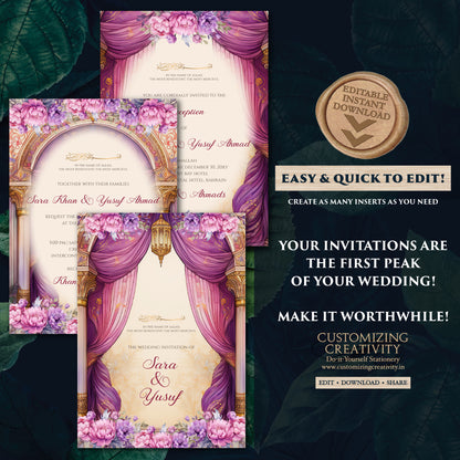 Digital Nikkah invitations Muslim wedding Invites, Digital Islamic Wedding Invitations & Muslim wedding cards as Digital Nikkah invites