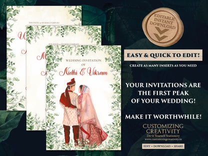 Indian wedding card Wedding invite Indian, Indian wedding invitation as Indian Wedding invite, Hindu invitation & Hindu Wedding Invitation