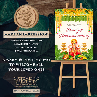 Gruhapravesham sign Indian Housewarming welcome boards, Indian Housewarming welcome signs, Grihapravesh Welcome sign & Gruhapravesam signs