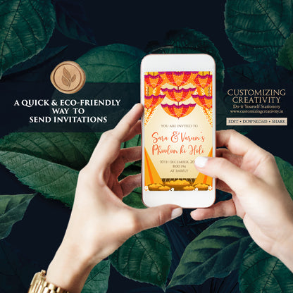 Haldi invitations Digital Haldi invites, Pithi invitations & Mehndi invitations, Digital Pithi invites as Dholki invitations Mehndi invite