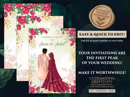 Hindu invitation & Hindu Wedding Invitation, Indian wedding card as Indian Wedding invite, Indian wedding invitation Wedding invite Indian