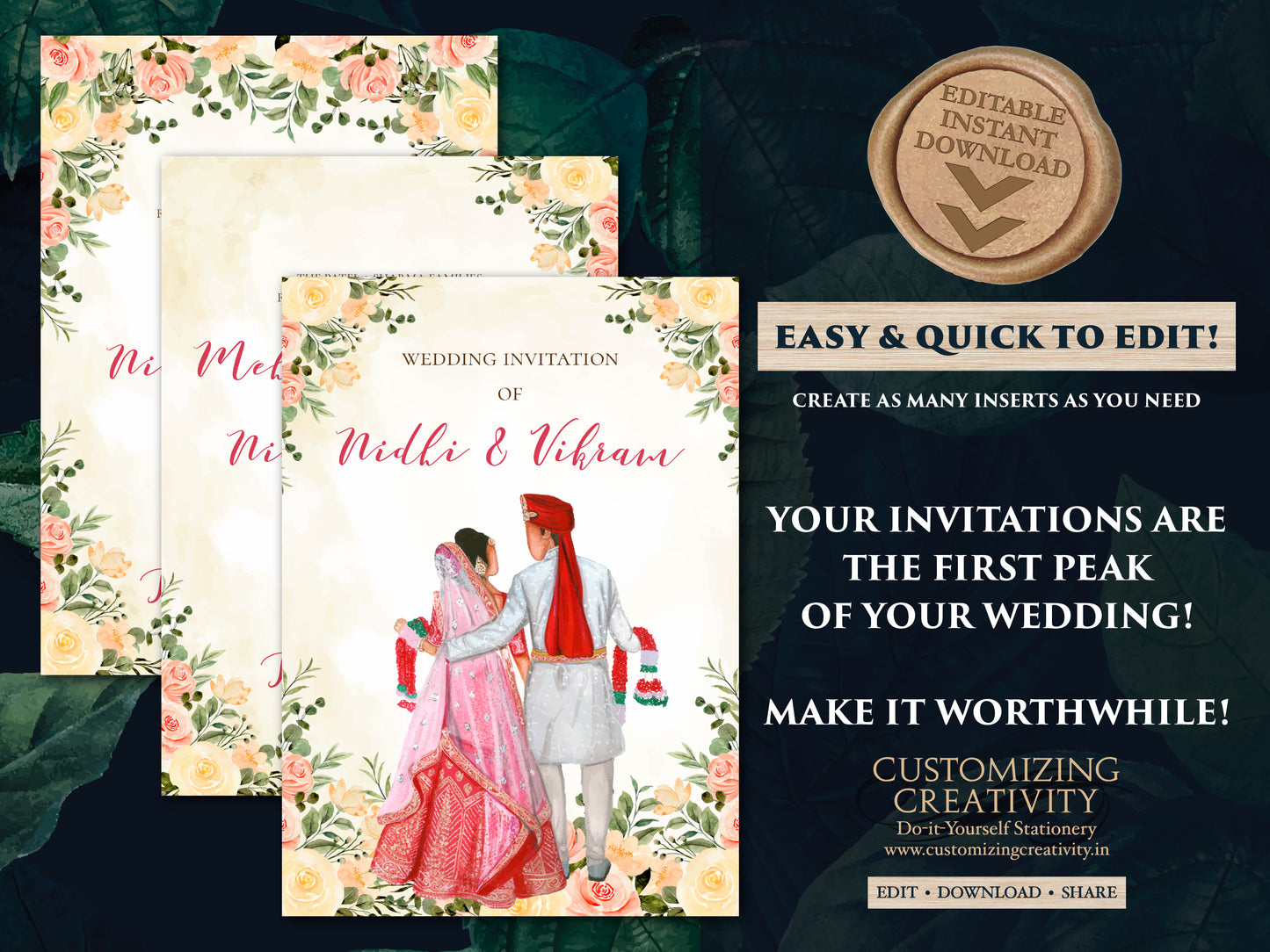 Hindu Wedding cards & Hindu invitation, Indian wedding card as Hindu Wedding invite, Hindu wedding invitation as Indian Wedding invite