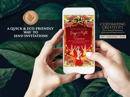 Jaggo Night invites as Jaggo Wedding invite, Digital Jaggo cards, Jaggo invite as Jaggo invitations, Jago invitation Digital as Jago invites