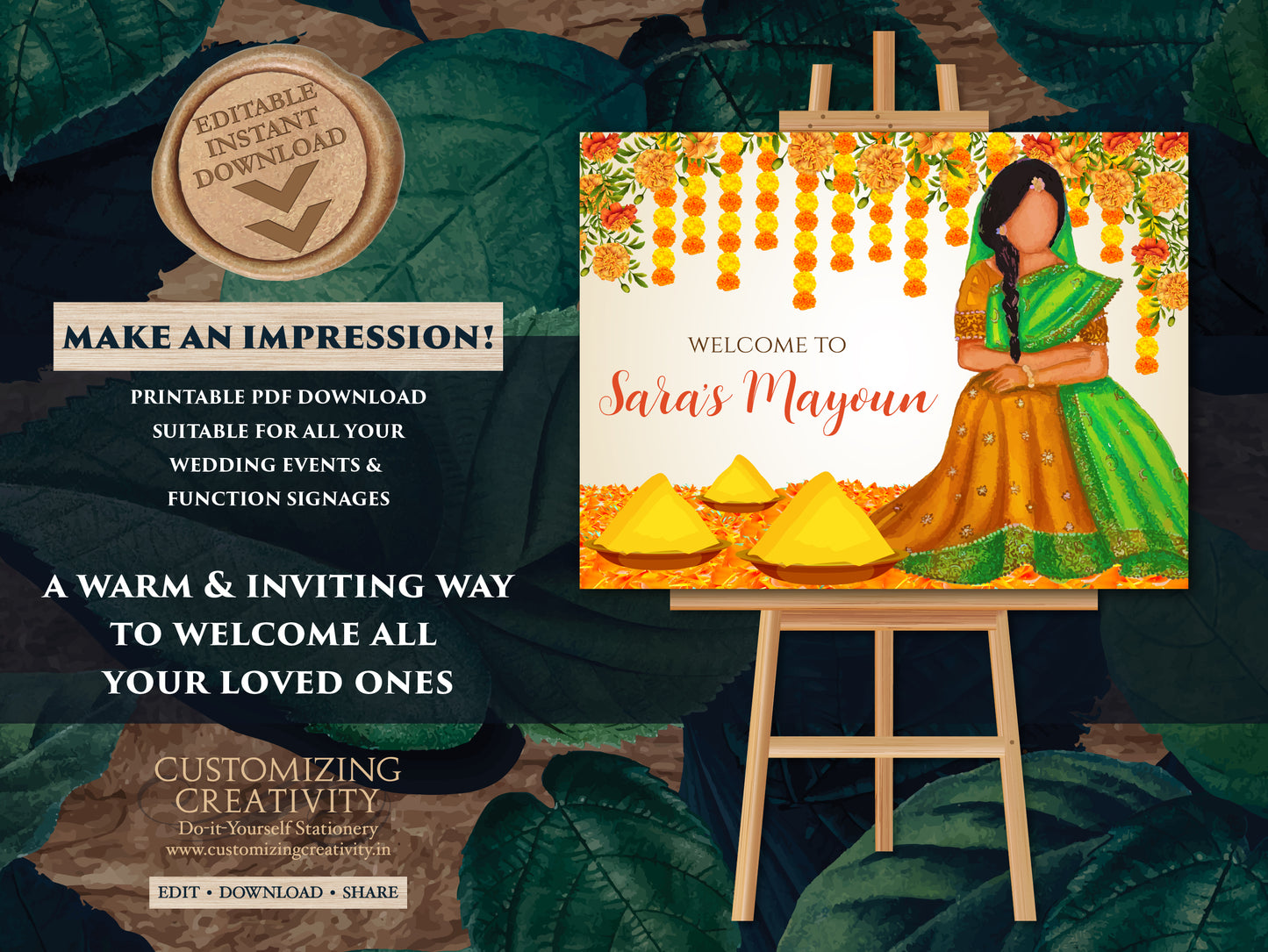 Mayoun welcome signs Mayoon signs Haldi decor, Mayoun sign Haldi signs, Haldi Welcome sign & Mehndi sign, Mehndi welcome sign as Dholki sign