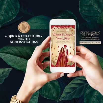 Sikh wedding invites Punjabi Wedding cards, Anand Karaj invitations & Digital Sikh invitations, Punjabi invitations as Anand Karaj invites