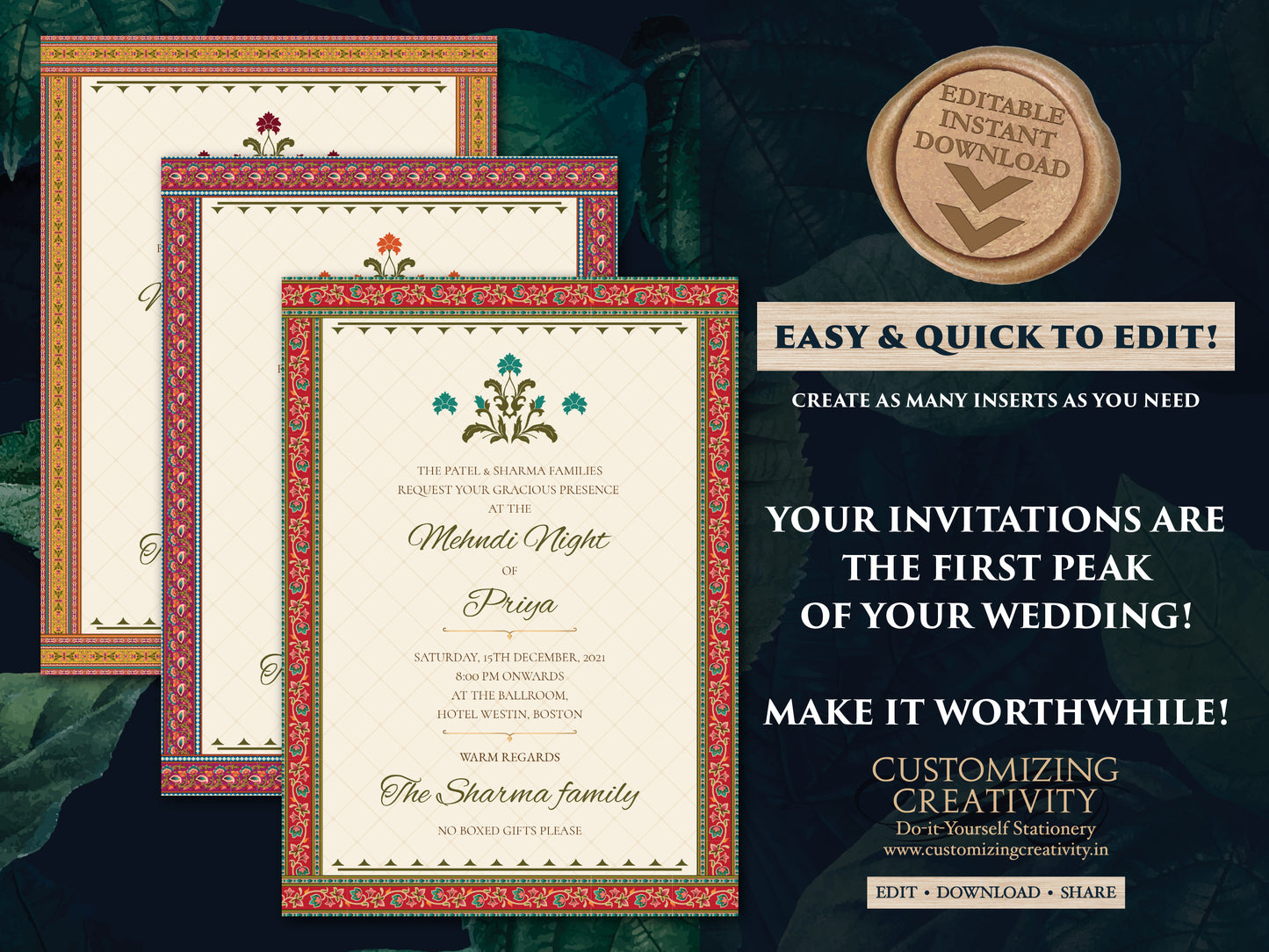 Indian Wedding Invitations as Hindu Wedding card, Hindu invitations Wedding as Royal Wedding invite, Indian Invitation for Hindu Weddings