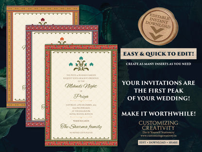 Indian Wedding Invitations as Hindu Wedding card, Hindu invitations Wedding as Royal Wedding invite, Indian Invitation for Hindu Weddings