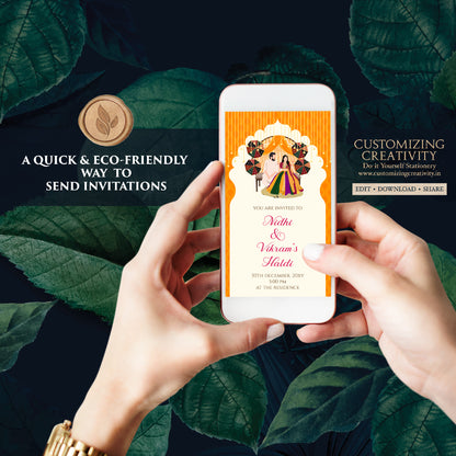 Digital Haldi invitations Haldi invites, Mayoun invitations & Mehndi invitations, Digital Mayoun invites as Dholki invitations Mehndi invite