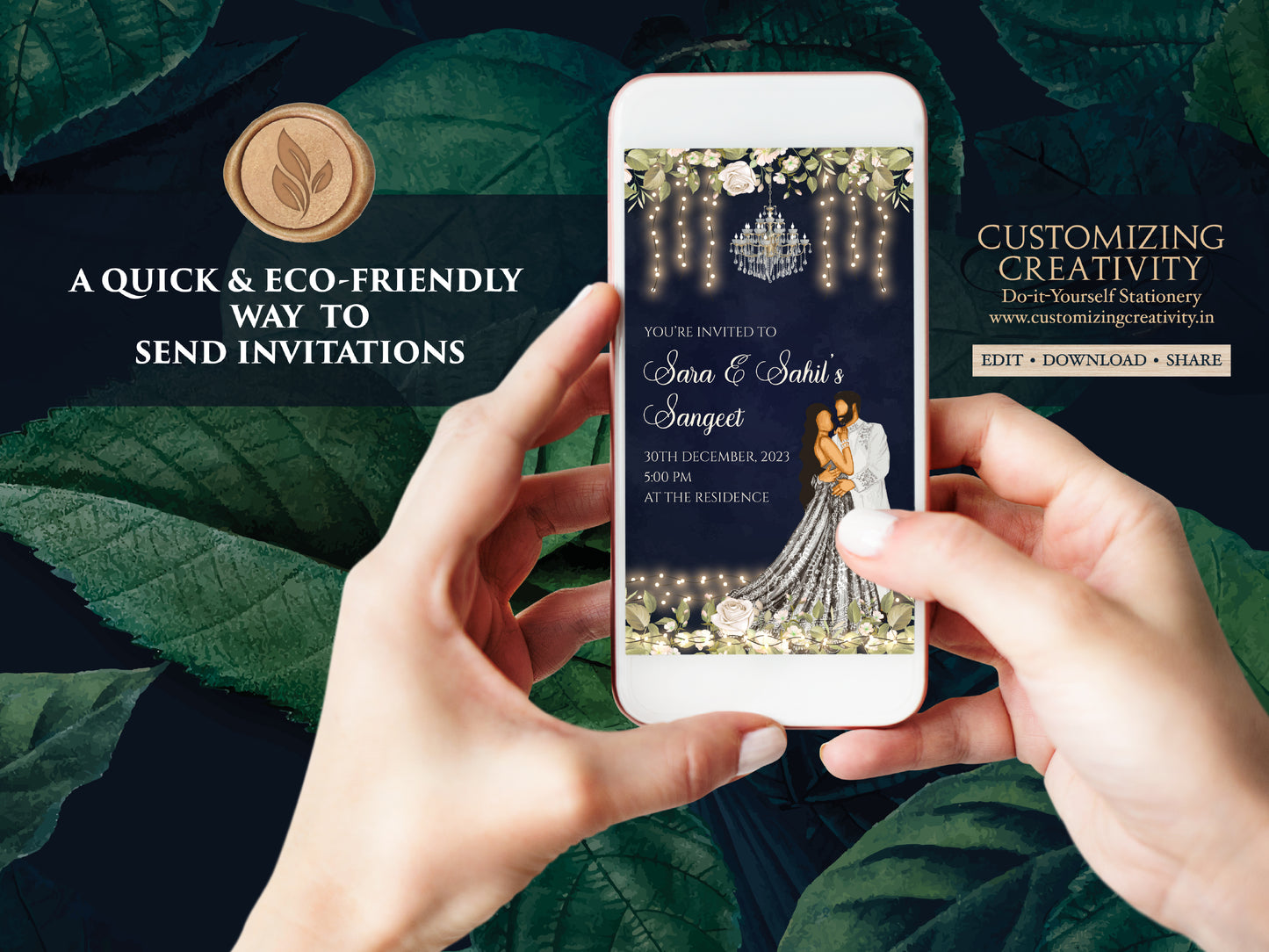 Digital Sangeet cards & Indian Sangeet invitations, Sangeet invites as Wedding Sangeet card, Indian invitations as Indian Sangeet invites
