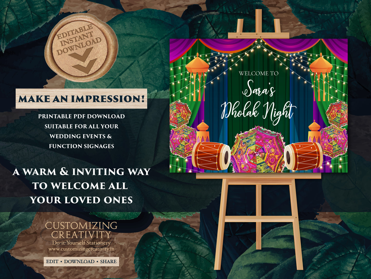 Dholak Welcome signs as Dholki Welcome Signs, Dholak Night signs as Punjabi Dholki signs, Muslim Dholki Decor signs & Dholki Night Signs