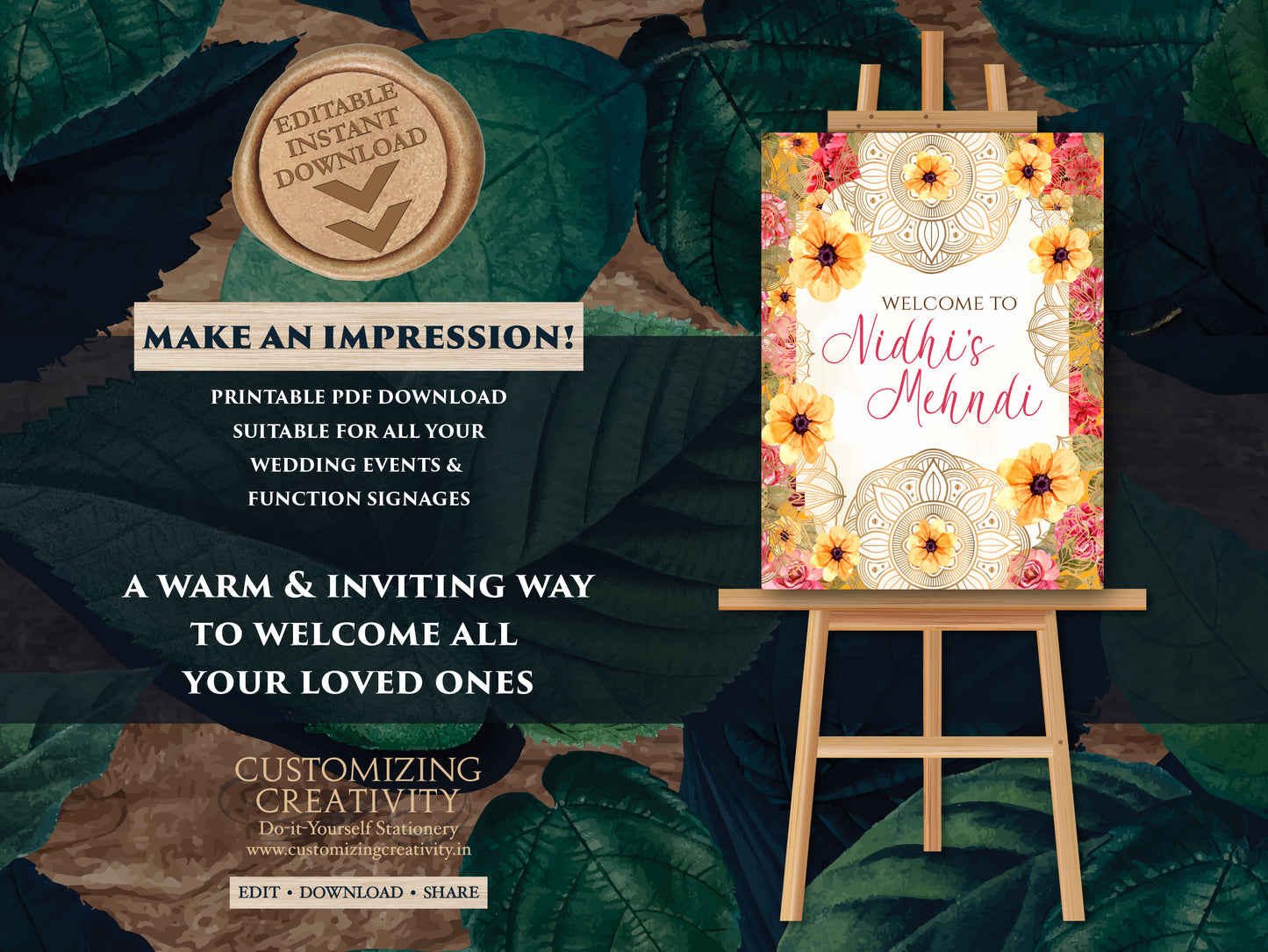 Mehendi decor sign as Mehendi signs, Mendhi Welcome signs, Mehndi Welcome signs & Mendhi decor sign, Mehndi Decor Signs as Mehndi poster