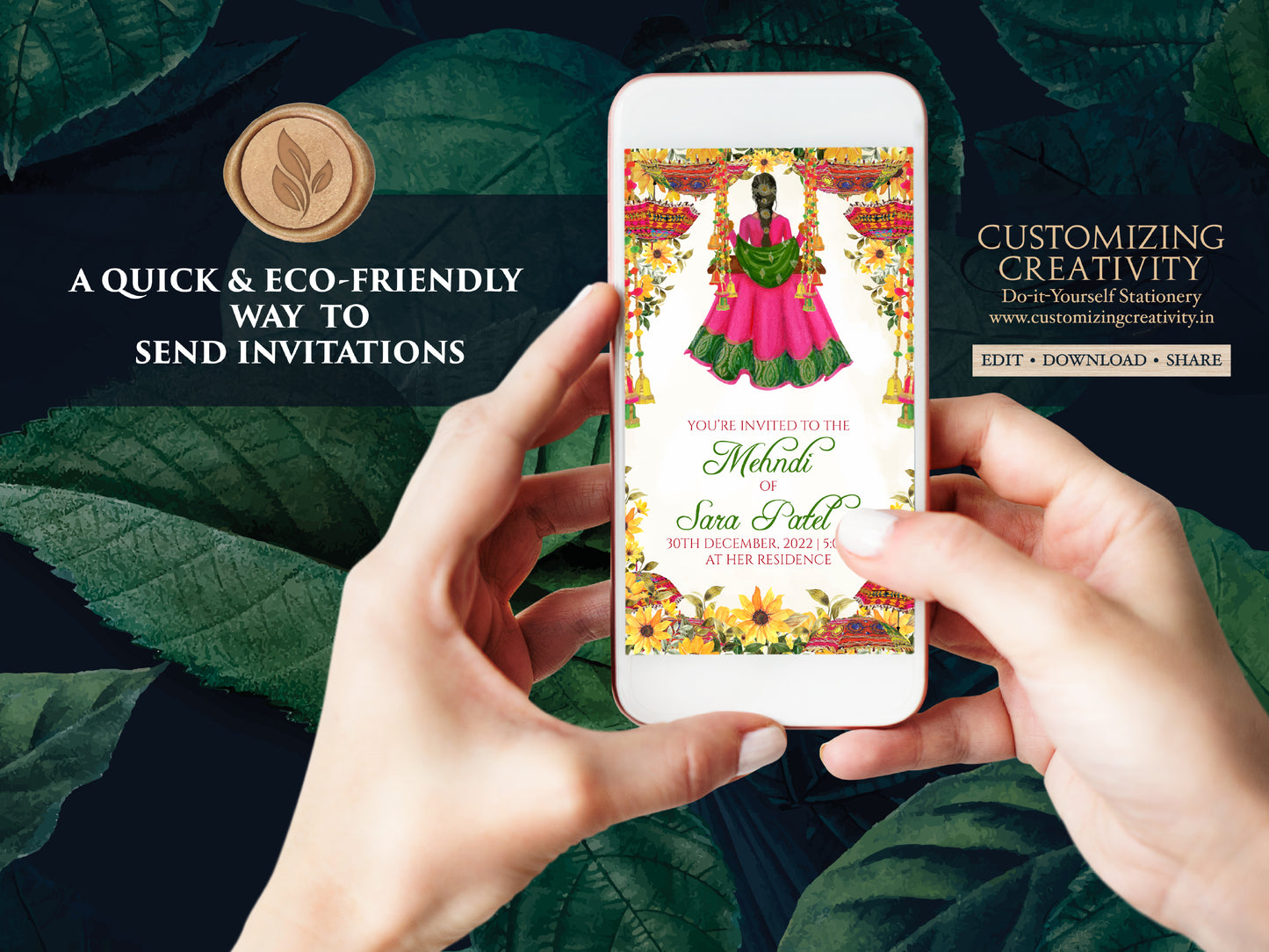 Dholki invitations Mehndi Invites, Mehndi invitations as Mendhi invites, Mendhi Night invites & Digital Mehndi invites, Mehendi invitations