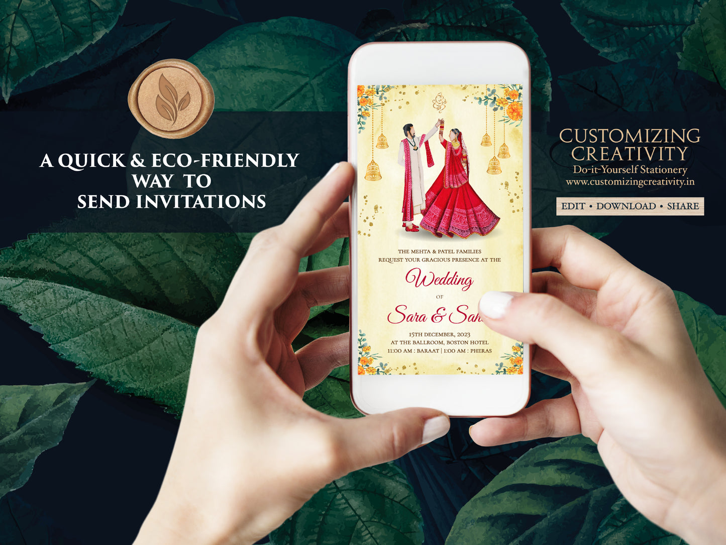 Hindu invitations as Hindu wedding invites, Indian Wedding cards & Indian invitations, Indian Wedding invites as Digital Hindu Wedding cards
