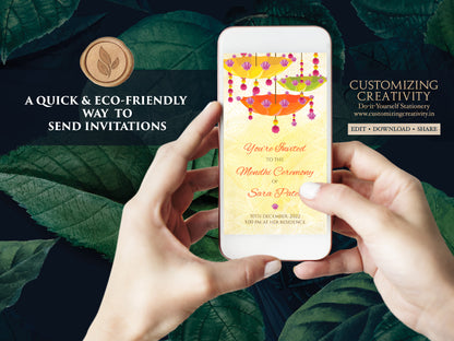 Henna Night invitations Electronic DIY & Digital Mehndi invites, Mehndi invitations, Mendhi invites as Henna Party invites, Mehndi Invites