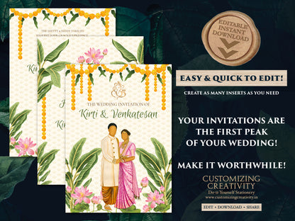 Tamil Wedding invites & Tamil wedding cards, South Indian Wedding invitation as Tamil Wedding invitations, South Indian invitations Tamil