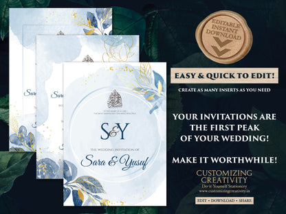 Islamic invitations Digital Muslim wedding cards, Muslim Wedding Invite Islamic & Nikkah invitations, Digital Pakistani Wedding cards Muslim