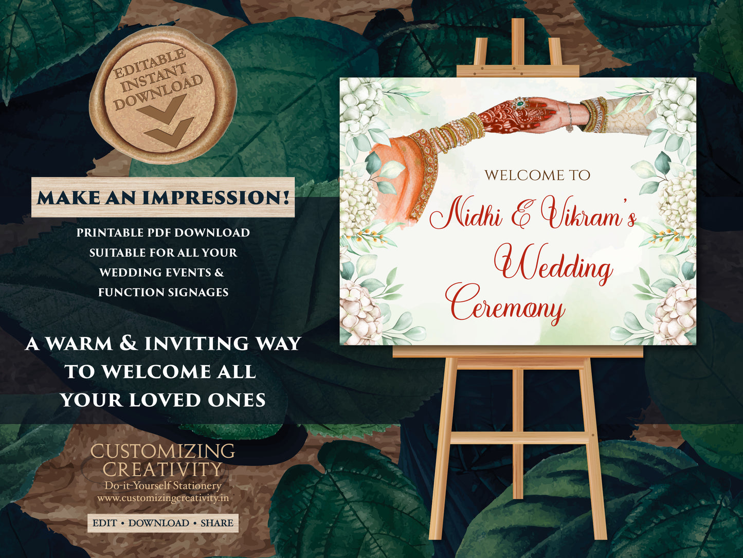 Indian Wedding decor as Indian Welcome signs, Wedding Welcome sign Indian as Hindu Wedding signs, Indian Wedding signs & Hindu Wedding signs