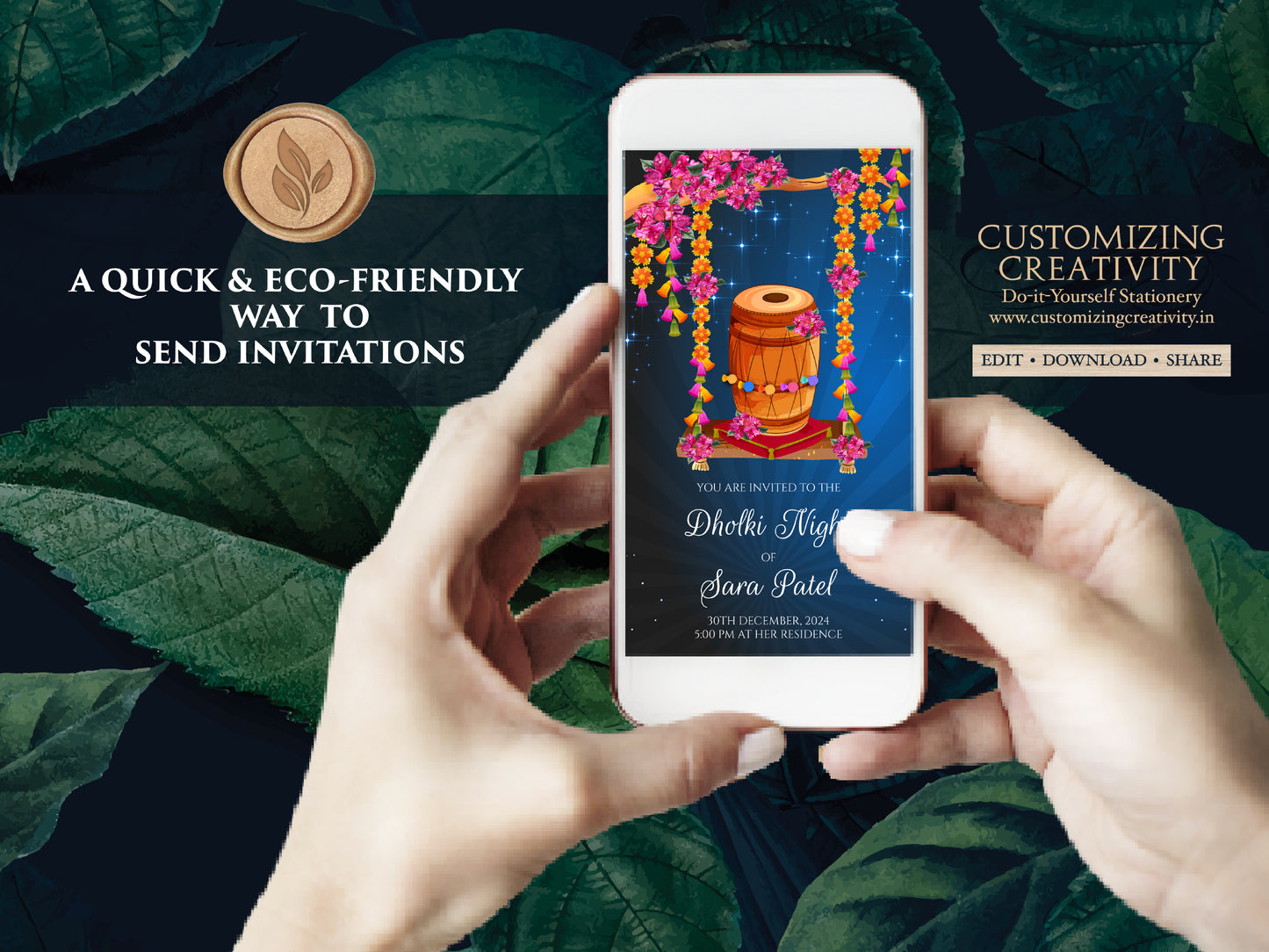 Mehndi invitations & Digital Dholki invite, Dholki invitations as Dholki cards, Pakistani wedding invitations as Muslim wedding invitations