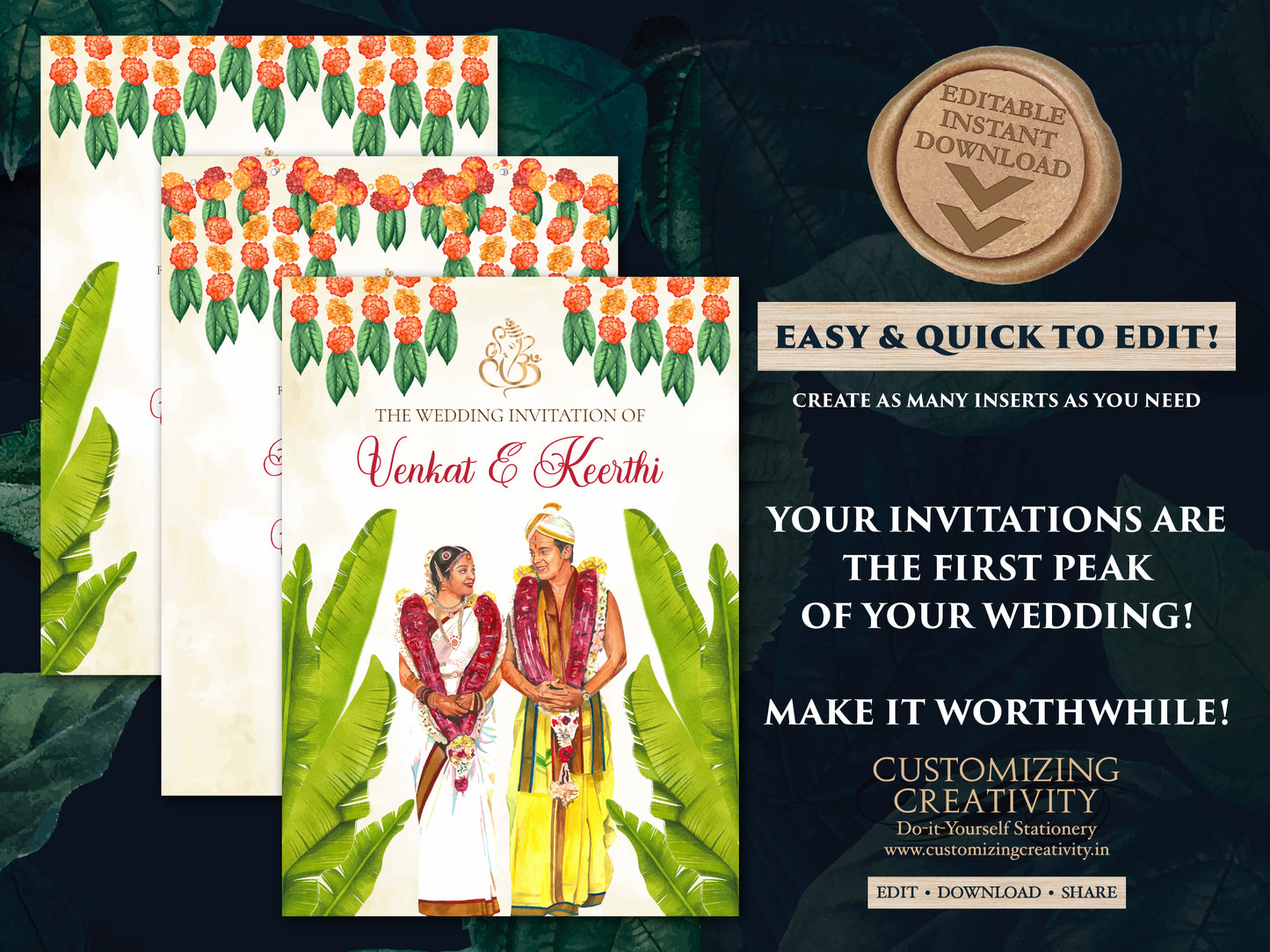 South Indian Wedding invitation as South Indian Wedding cards Telugu, Tamil Wedding cards & Tamil wedding invitation, Tamil Wedding invite