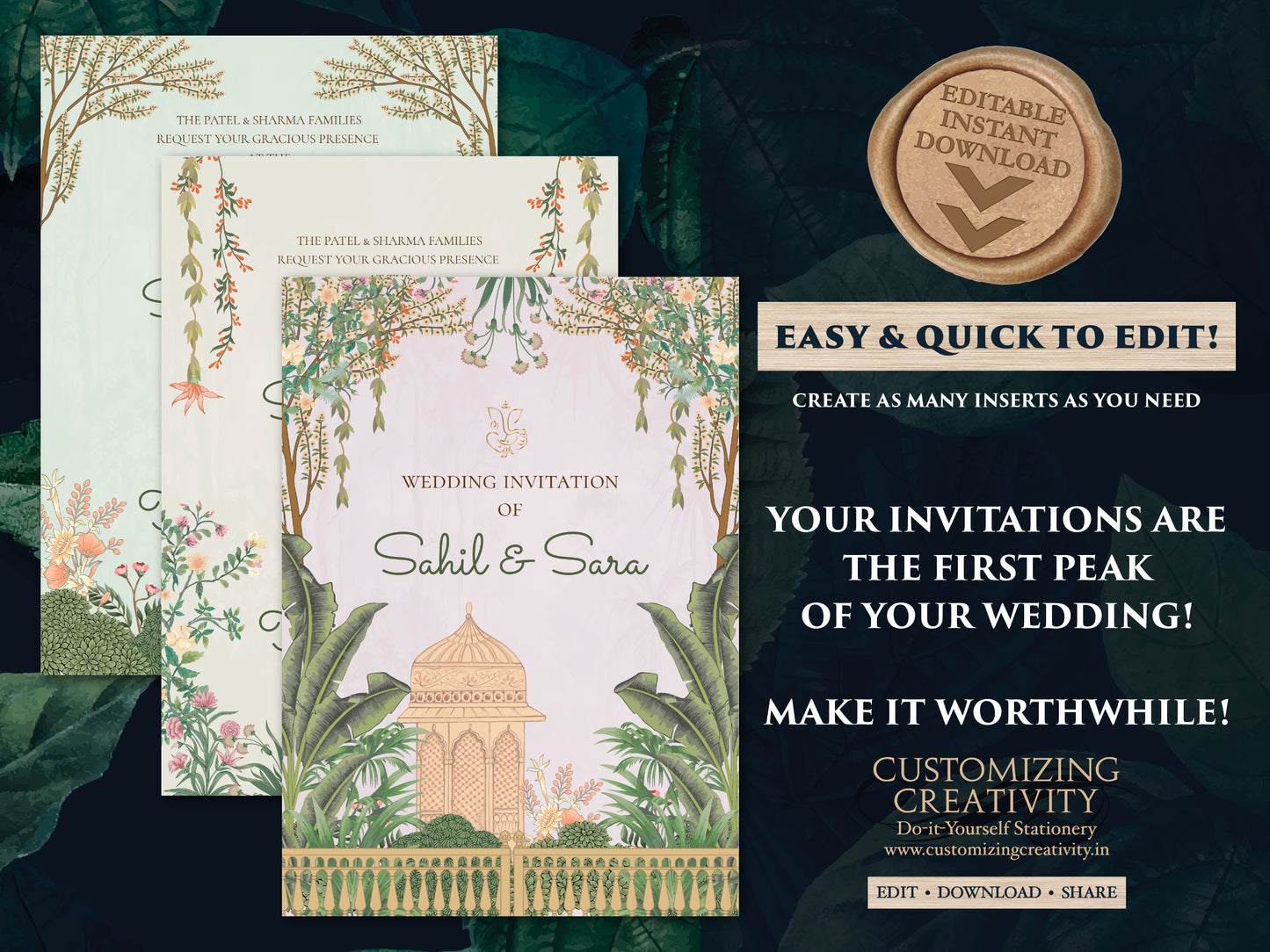 Indian wedding invitations Indian wedding cards, Hindu Wedding invites as Hindu Wedding cards, Hindu invitation & Hindu Wedding Invitation