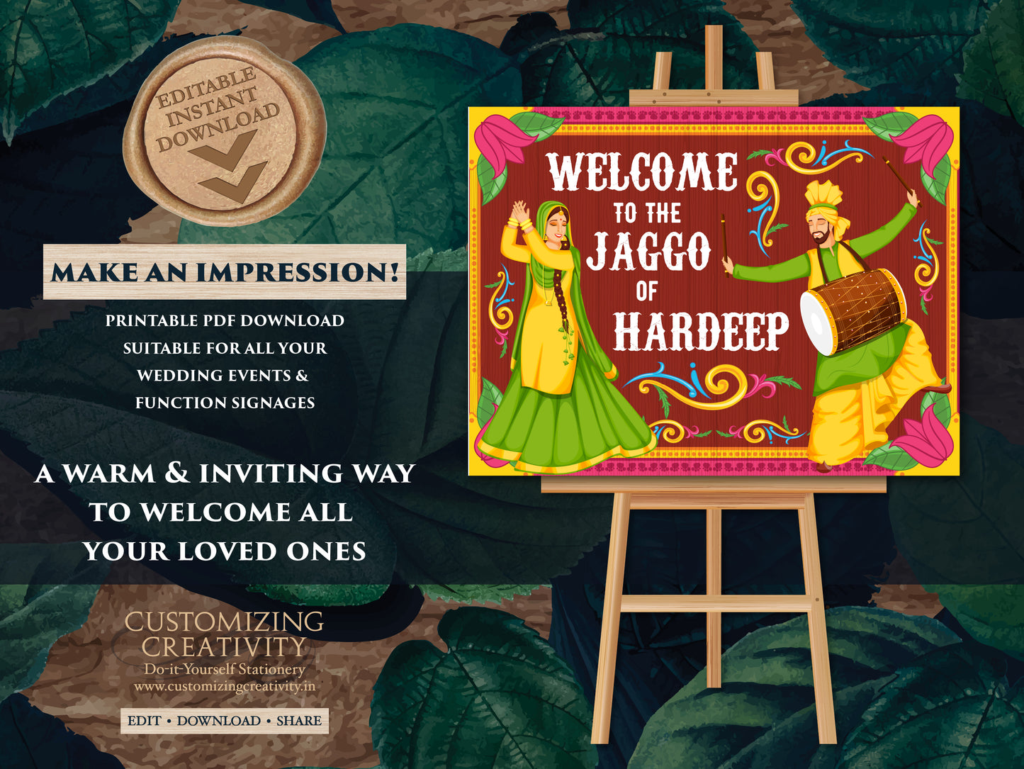 Jaggo Party signs & Jaggo signs, Welcome Jago Signs as Jago signs Welcome, Jaggo Welcome sign Indian Truck Art sign as Bollywood Poster sign