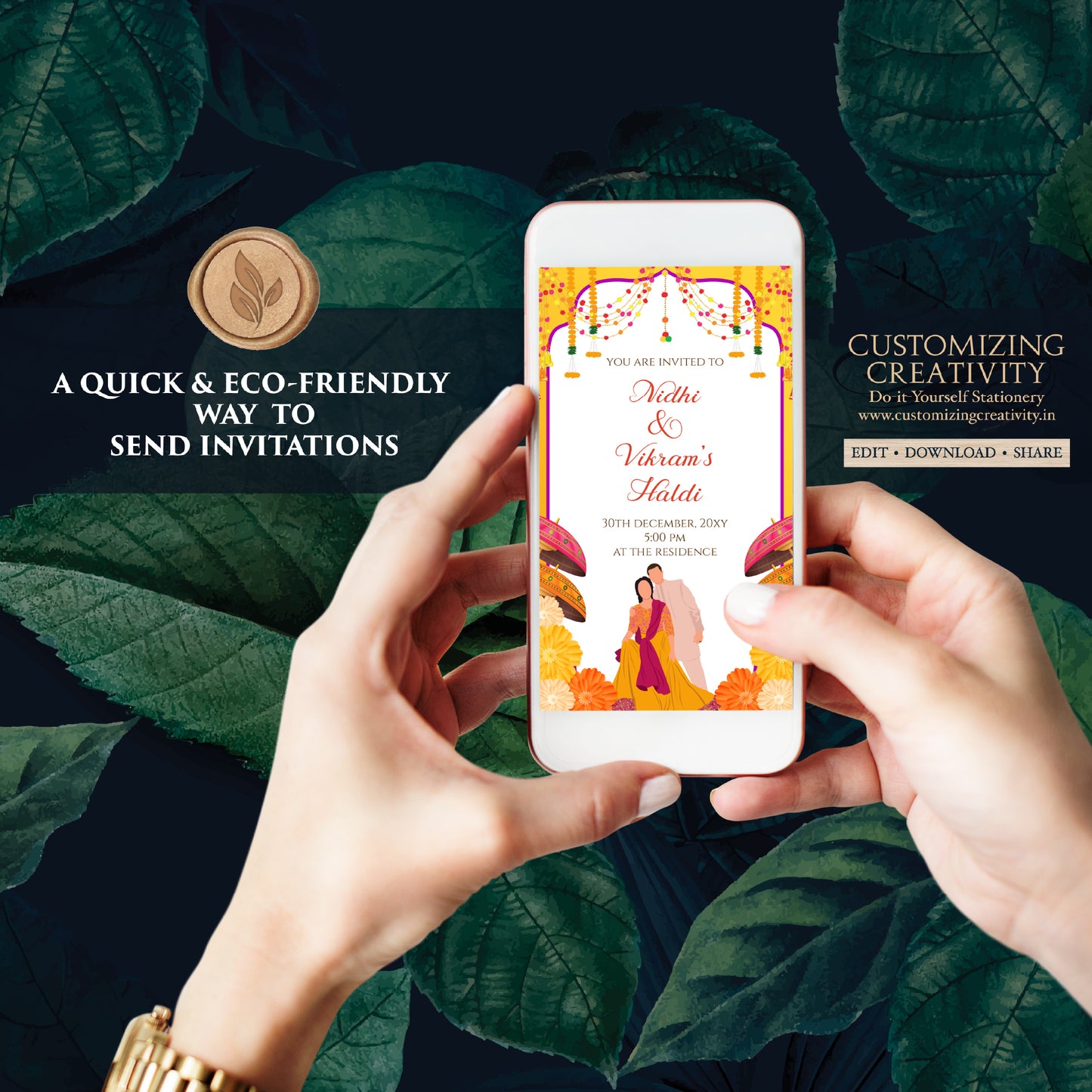 Haldi invitations Digital Haldi invites, Mayoun invitations & Mehndi invitations, Digital Mayoun invites as Dholki invitations Mehndi invite