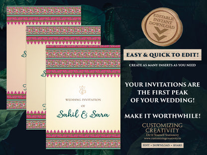 Digital Hindu Wedding cards & Indian wedding invitation, Indian wedding card as Hindu Wedding invite, Hindu Wedding Invitation Indian invite