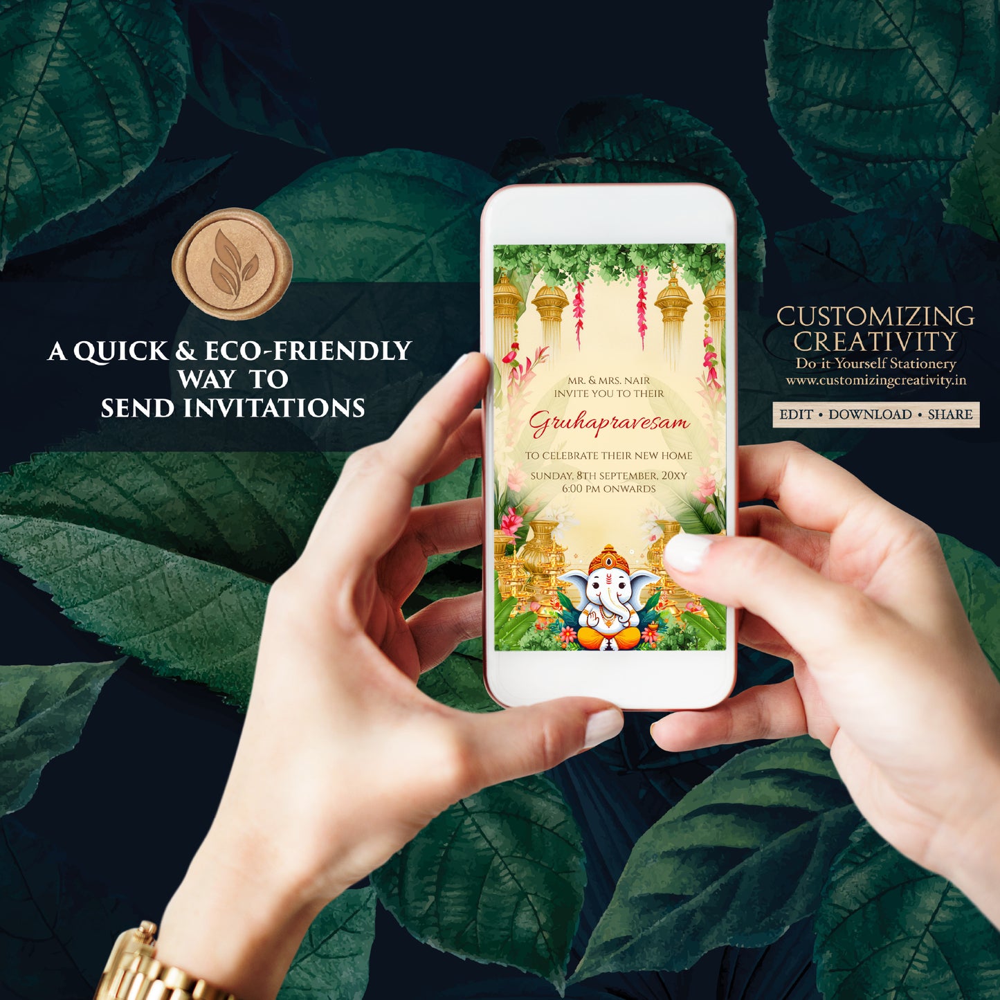 Tamil Housewarming invite Digital Indian Housewarming invitation, Gruhapravesham invite & Gruhapravesam invite Grihapravesh invitate Telugu