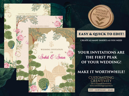 Digital Hindu Wedding cards & Indian wedding invitation, Indian wedding card as Hindu Wedding invite, Hindu Wedding Invitation Indian invite
