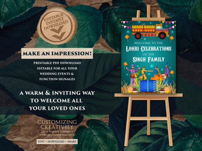 Lohri Welcome Signs & Lohri posters, Lohri decoration as Welcome to Lohri Sign, Lohri Party signs as Welcome Lohri signs, Lohri decor signs