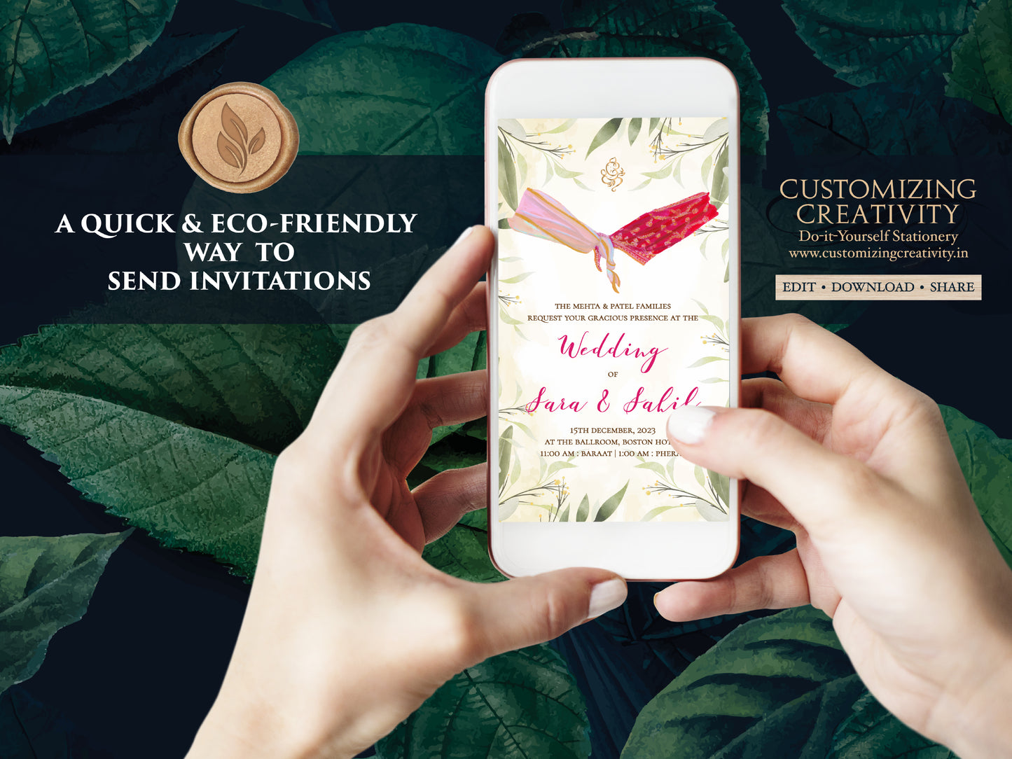 Digital Indian Wedding cards as Digital Wedding invitations Hindu cards, Digital Indian Wedding invites & Digital Hindu wedding invitations