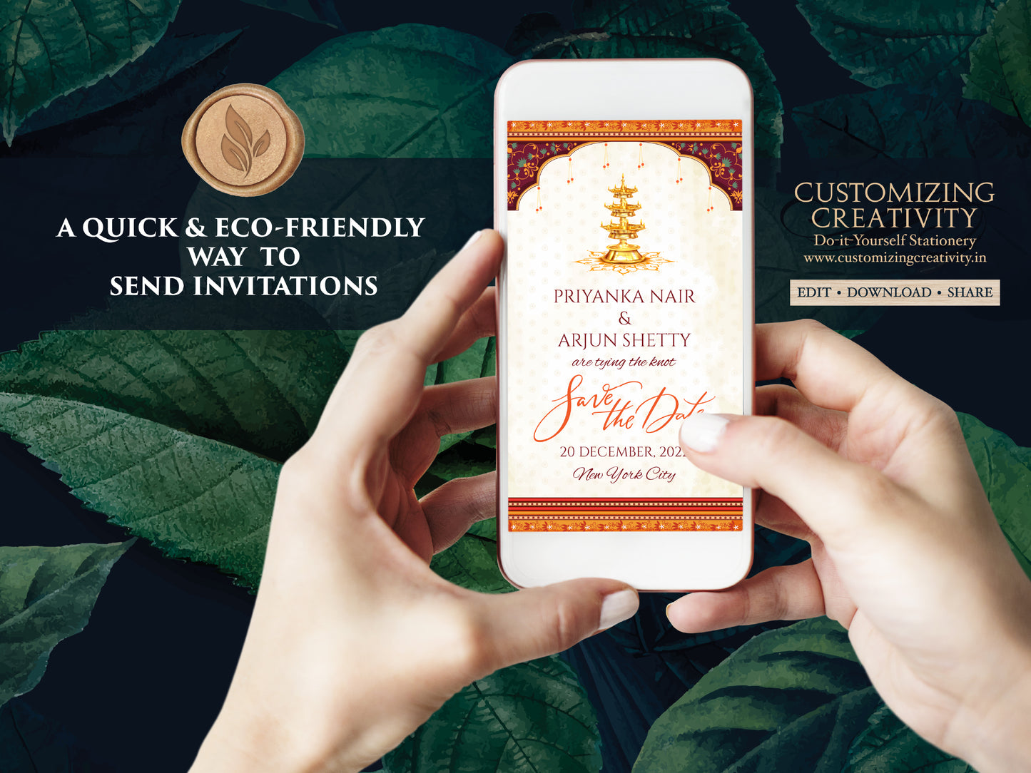 South Indian Wedding Save the Date: Telugu & Tamil (Digital Download)