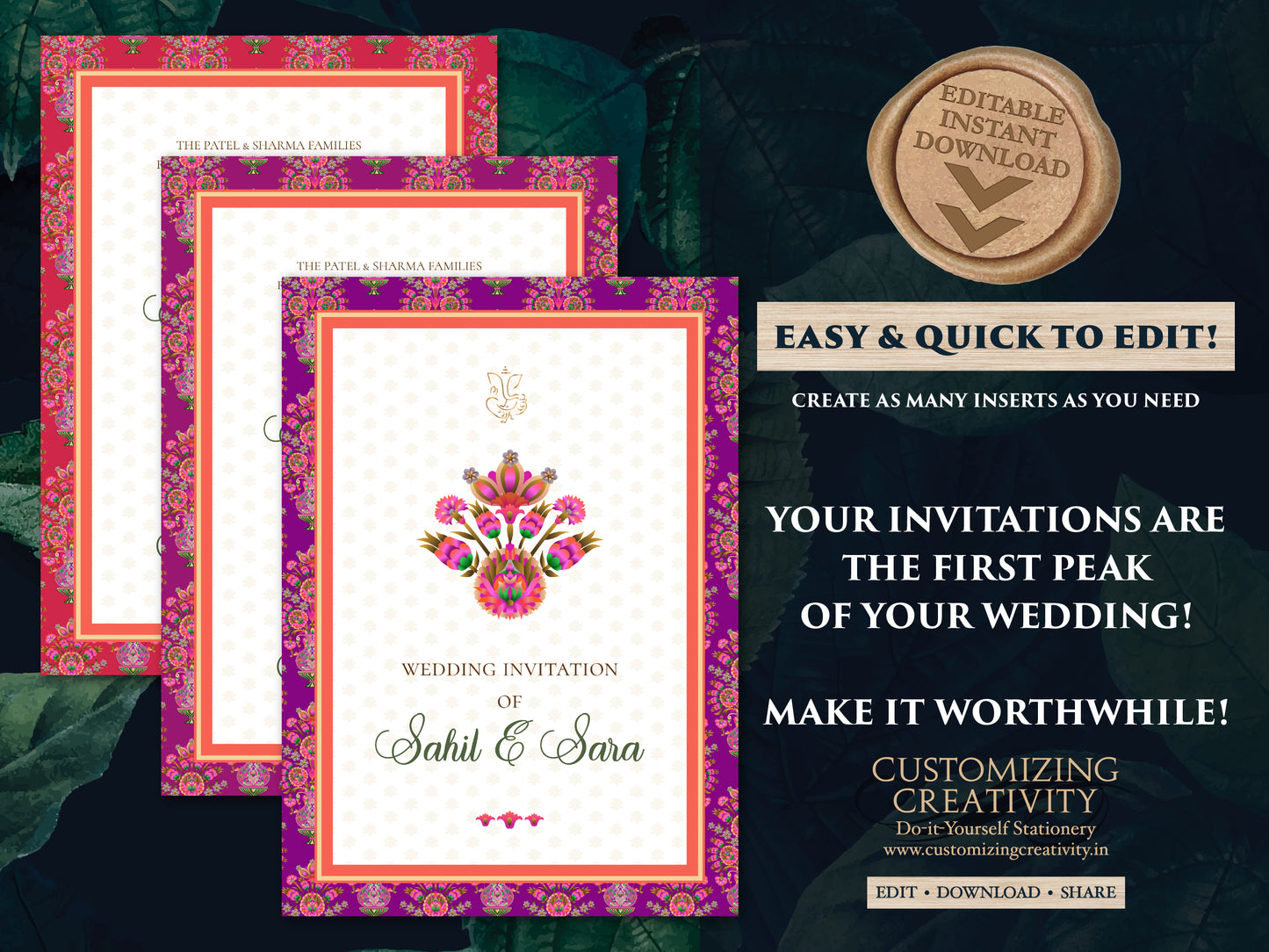 Indian wedding cards Indian wedding invitations, Hindu Wedding invites as Hindu Wedding cards, Hindu invitation & Hindu Wedding Invitation