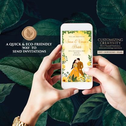Haldi invitations Digital Haldi invites, Mayoun invitations & Mehndi invitations, Digital Mayoun invites as Dholki invitations Mehndi invite