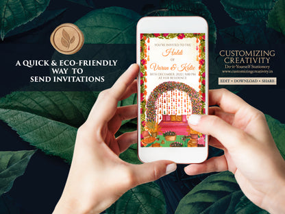 Holud invites as Pithi cards, Haldi invite card as Pithi invitations, Haldi invitations & Pithi Invites, Gaye Holud invitation as Haldi card