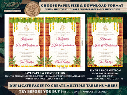 South Indian Wedding invitation as Tamil Wedding invite, Tamil Wedding cards & Tamil wedding invitation, Telugu Wedding invitation Indian