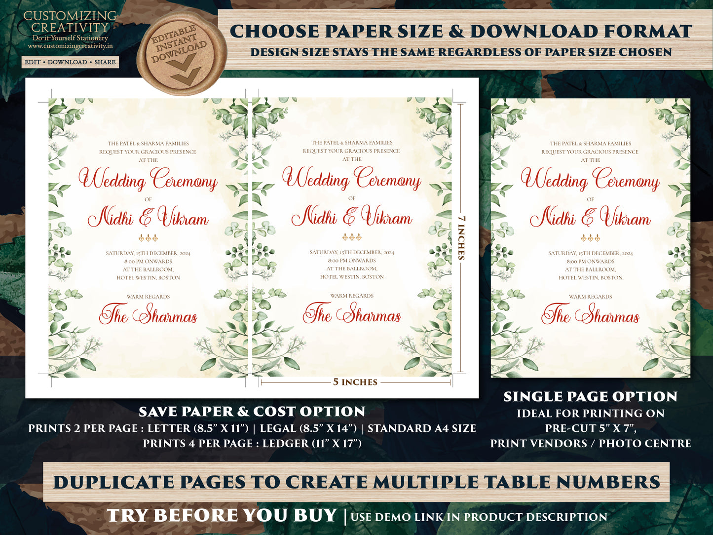 Indian wedding card Wedding invite Indian, Indian wedding invitation as Indian Wedding invite, Hindu invitation & Hindu Wedding Invitation