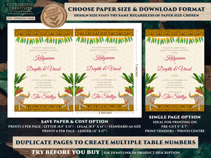 South Indian Wedding invites as Telugu Wedding invites, Telugu Wedding cards & Telugu wedding invitation, Tamil Wedding invitation Indian