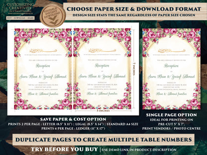 Shaadi Invitations Digital Muslim wedding invite, Islamic wedding Invitation & Nikkah invitation, Muslim Shadi card as digital Nikkah invite