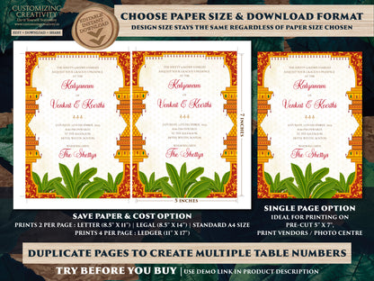 Tamil Wedding cards as Tamil wedding invitation, South Indian Wedding invitation & Tamil Wedding invite, Telugu Wedding invitation Indian