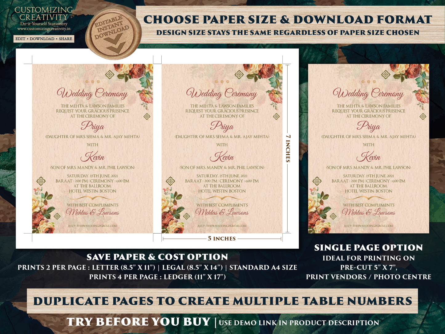Wedding Invite Fall as Fall invitations Wedding Indian, Indian Invitations Pastel, Indian Wedding invites Autumn & Hindu Wedding card Autumn
