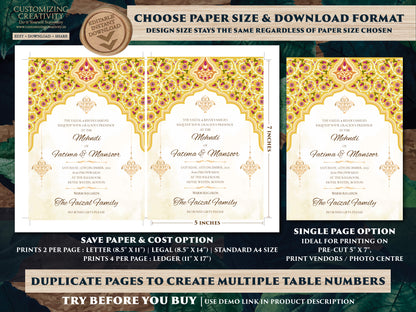 Royal wedding card as Muslim Wedding invitation, Arabic Wedding Card & Muslim Nikkah invite as Nikah invitation Arabic invite, Muslim invite