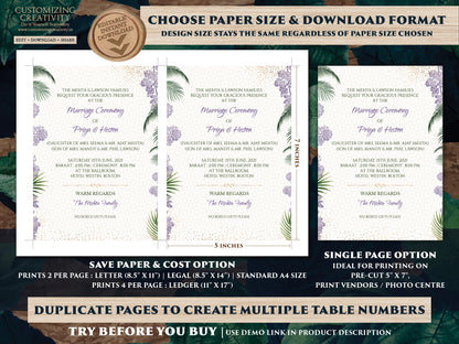 Indian Invites Tropical Wedding as Beach Wedding invitations, Spring Wedding cards, Summer Wedding Invite & Indian Wedding invitations Hindu