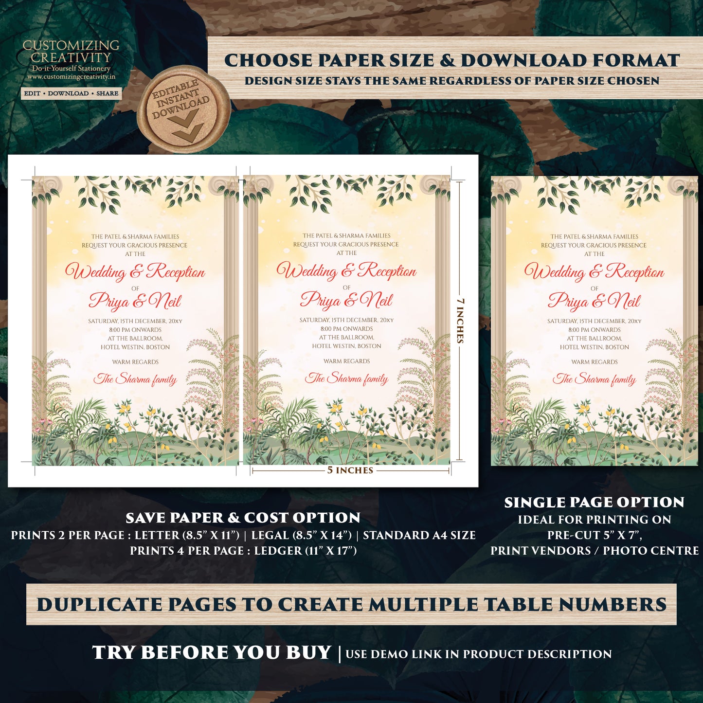 Digital Shaadi invitations Indian wedding invitation, Indian wedding card as Gujarati Kankotri, Hindu invitation as Hindu wedding invite