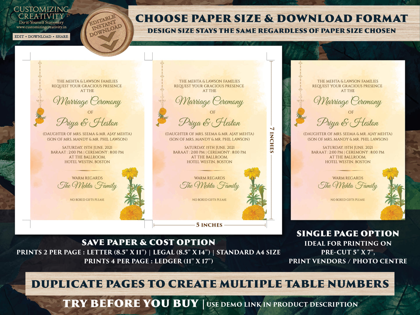Marigold invites Wedding as Indian invitations Marigold, Orange Wedding card & Shaadi card Hindu, Hindu invitations Marigold Indian Wedding